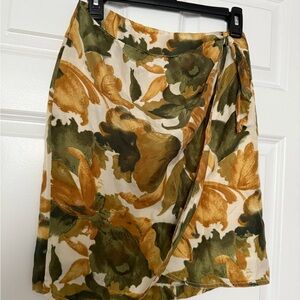Forenza Asymmetrical Skirt - Olive and Mustard Floral